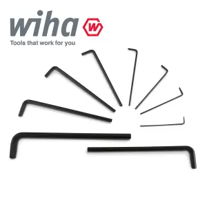 Wiha Allen Key Hex Key 9pc Set Metric Long L keys Hexagon 5 Years WARRANTY 06386