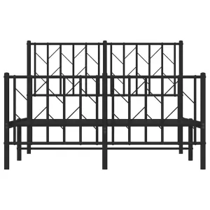 Berkfield Metal Bed Frame without Mattress with Footboard Black 120x200cm