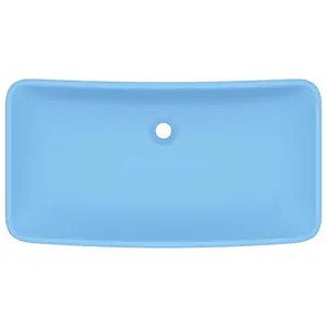 Belfry Bathroom Mcneely 380mm W Ceramic Rectangular Sink Light Blue