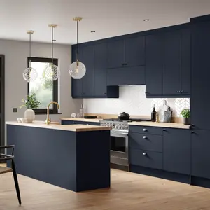 Ethos Matt indigo Standard Clad on base panel (H)934mm (W)640mm