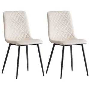 Dining Chairs Velvet Fabric Lexi Set of 2 Beige by MCC