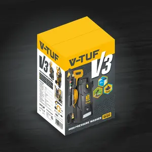 V-TUF V3-240 X2 2175psi 150Bar, 7.5L/min DIY Portable Electric Pressure Washer - HI-VIS HOSE & CABLE