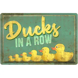 Ducks In A Row by North 40 - Wrapped Canvas Print 30.48cm H x 45.72cm W 