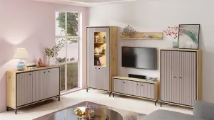 Parii TV Cabinet in Pink - W1300mm H560mm D370mm, Playful and Chic