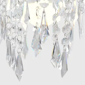 ValueLights Chandelier Design Ceiling Pendant Light Shade With Clear Acrylic Jewel Effect DropletS