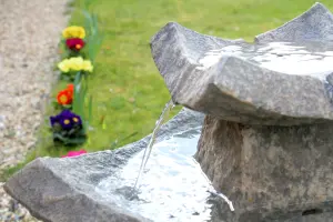 Primrose Grey Pavillion Tiered Solar Powered Bird Bath Water Feature 62cm