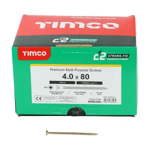 Timco - C2 Strong-Fix Multi-Purpose Premium Screws - Industry Pack - PZ - Double Countersunk - Yellow(Size 4.0 x 30 - 1000 Pieces)