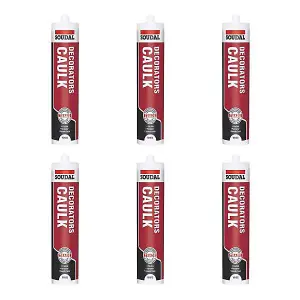 Soudal Decorators Caulk White 290ml - Pack of 6