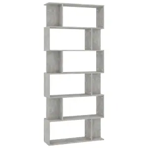 Berkfield Book Cabinet/Room Divider Concrete Grey 80x24x192 cm Engineered Wood