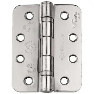 PAIR Grade 13 Heavy Duty Ball Bearing Hinge - RADIUS 102 x 76mm Satin Steel