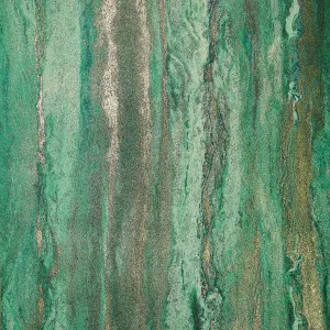 Zurich Metallic Wallpaper in Emerald and Metallic Gold