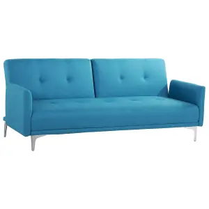 Beliani Traditional Sofa Bed LUCAN Sea Blue