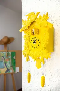 Walplus Yellow Vintage Wall Clock Cuckoo