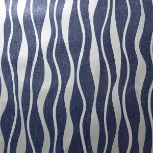 Arthouse Metallic Wave Navy/Silver Wallpaper