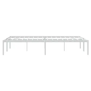 Berkfield Metal Bed Frame White 120x190 cm 4FT Small Double