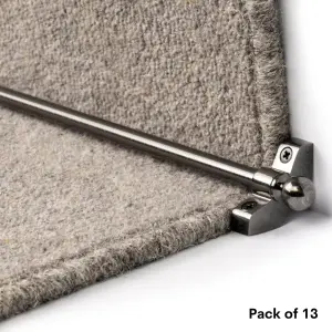 13 Pack - Hollow Stair Carpet Runner Rods - Affordable Stair Rod Bars - Pewter Finish - 70cm (27.5") width