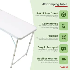 Oypla 4ft Folding Outdoor Camping Kitchen Work Top Table