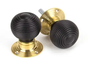 From The Anvil Ebony and PB Cottage Mortice/Rim Knob Set - Small