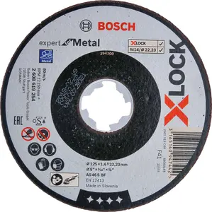 Bosch Professional X-LOCK Expert 125x1.6x22.23 Straight Cutting AS 46 S BF for Metal