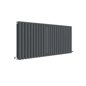 Horizontal Double Panel Radiator - 600mm x 1398mm - 5300 BTU - Anthracite- Balterley