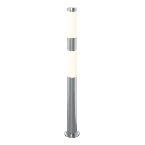 GoodHome callisto Contemporary Stainless steel Mains-powered 1 lamp Integrated LED Outdoor Post light (H)1000mm