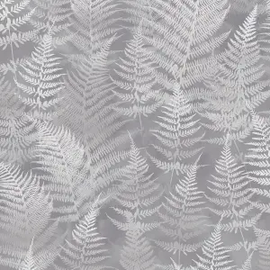 Clarissa Hulse Woodland Fern Pewter Smooth Wallpaper