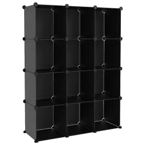 Berkfield Storage Cube Organiser with 12 Cubes Black PP