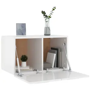 Berkfield Wall Cabinet High Gloss White 60x 36.5x35 cm Engineered Wood