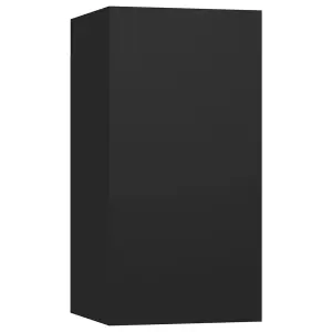 Berkfield TV Cabinets 7 pcs Black 30.5x30x60 cm Engineered Wood