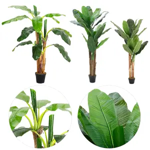 3 Trunk Garden Decoration Artificial Banana Tree in Pot 180 cm