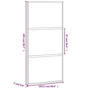 Berkfield Sliding Door White 102.5x205 cm Tempered Glass and Aluminium