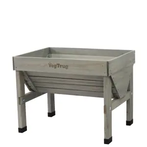 VegTrug Outdoor Raised Wooden Planter Small Classic Grey Wash