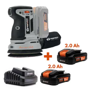 Daewoo U-FORCE Series 18V Cordless Orbital Sander 125mm + 2 x 2.0Ah Battery + Charger