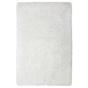 Shaggy Area Rug 140 x 200 cm White CIDE