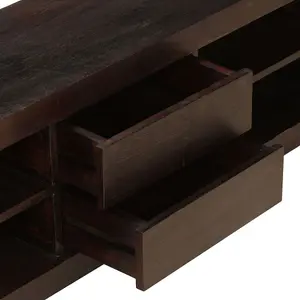 Berkfield TV Cabinet Solid Acacia Wood 120x30x40 cm Dark Brown