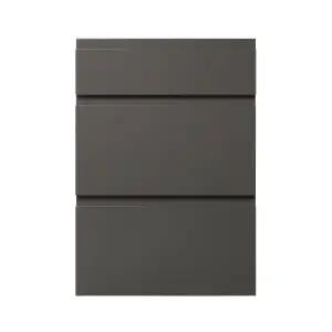 GoodHome Garcinia Gloss anthracite 3 drawer front, Pack of 1 (H)715mm (W)497mm (T)19mm