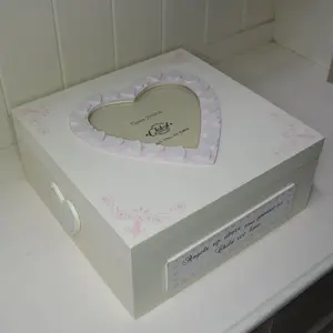 Handmade Solid Wood Memory Box Pink