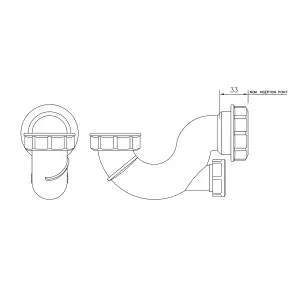 FloPlast Shallow Bath Trap (Dia)40mm