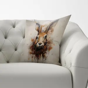 Watercolour Hare Face Cushions 60cm x 60cm