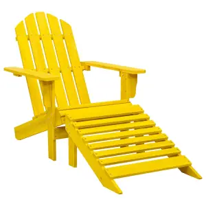 Berkfield Garden Adirondack Chair with Ottoman Solid Fir Wood Yellow