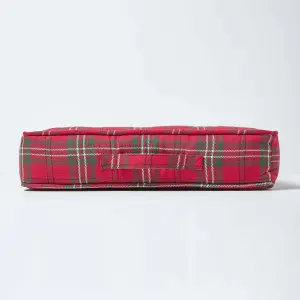 Homescapes Edward Tartan Cotton Armchair Booster Cushion