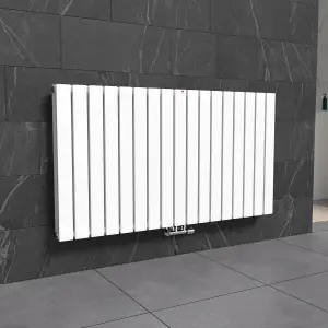 Nes Home 1158 X 600 mm Side Connection Horizontal Flat Panel Side Connection White Designer Radiator