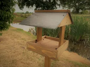 Wooden Bird Table Slate Roof Wild Garden Feeding Station READY MADE