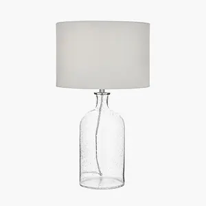 Clear Bubble Glass Table Lamp with Shade