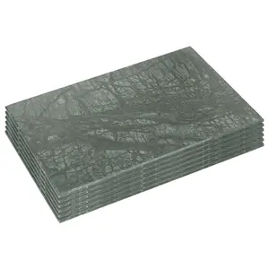 Argon Tableware Rectangle Marble Placemats - 30cm x 20cm - Green - Pack of 6