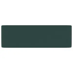 Berkfield Luxury Wash Basin Matt Dark Green 41x30x12 cm Ceramic