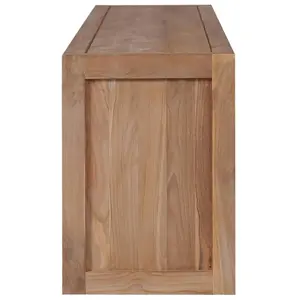 Berkfield TV Cabinet Solid Teak Wood with Natural Finish 120x30x40 cm