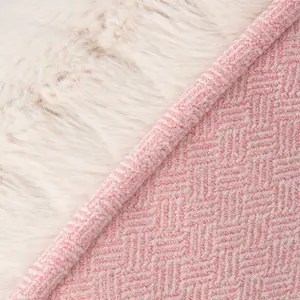 Ellen Polyester Pet Bed Pink/Ivory / 15cm H x 55cm W x 55cm D