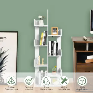 Costway 8 Tier Bookshelf Storage Display Floor Standing Bookcase Shelving Organizer Home