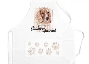 Purely Home Cocker Spaniel Apron - Novelty Kitchen Gift for Dog Lovers